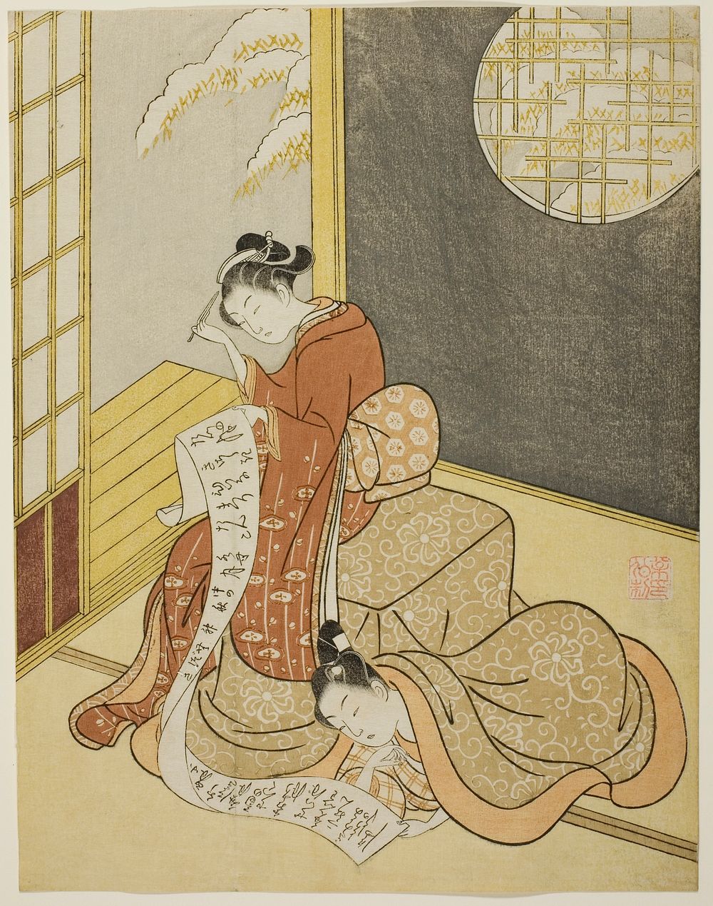 The Love Letter by Suzuki Harunobu