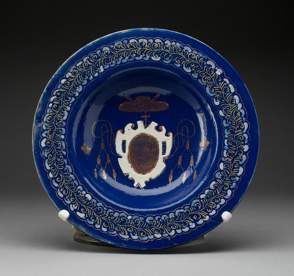 Plate with (Effaced) Arms of an Ecclesiastical Patron