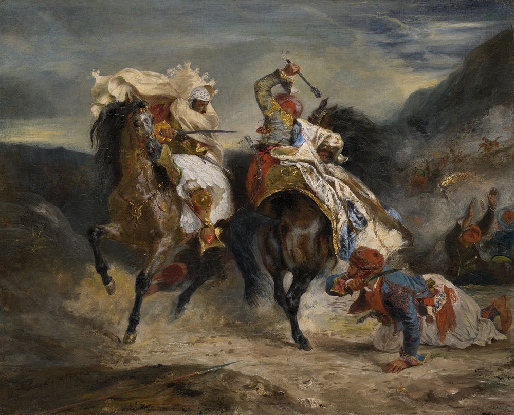 The Combat of the Giaour and Hassan by Eugène Delacroix