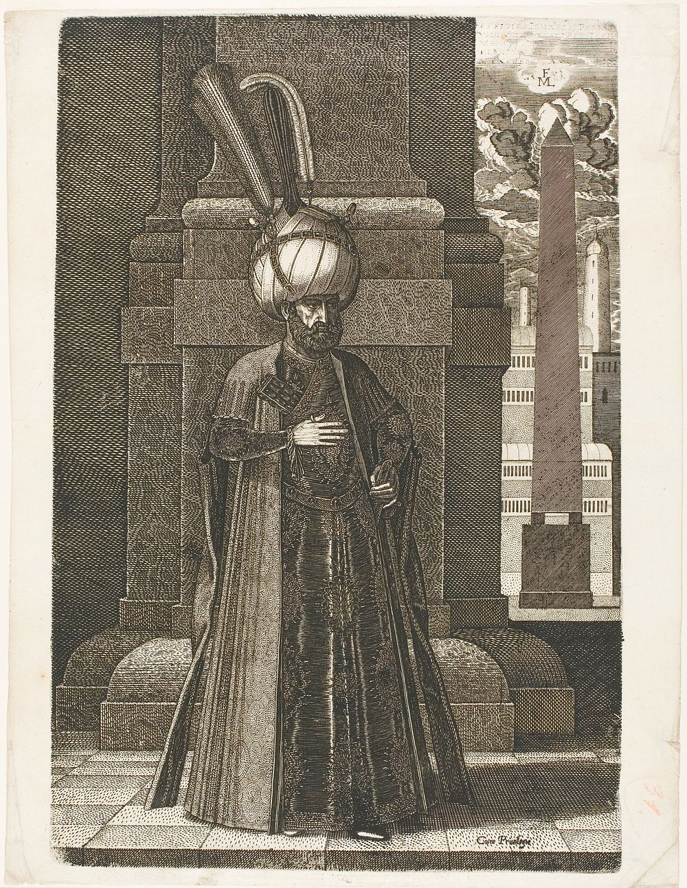 Portrait of Ismail, Ambassador of the Persian Shah Tahmasp I, Standing by Lorck, Melchior