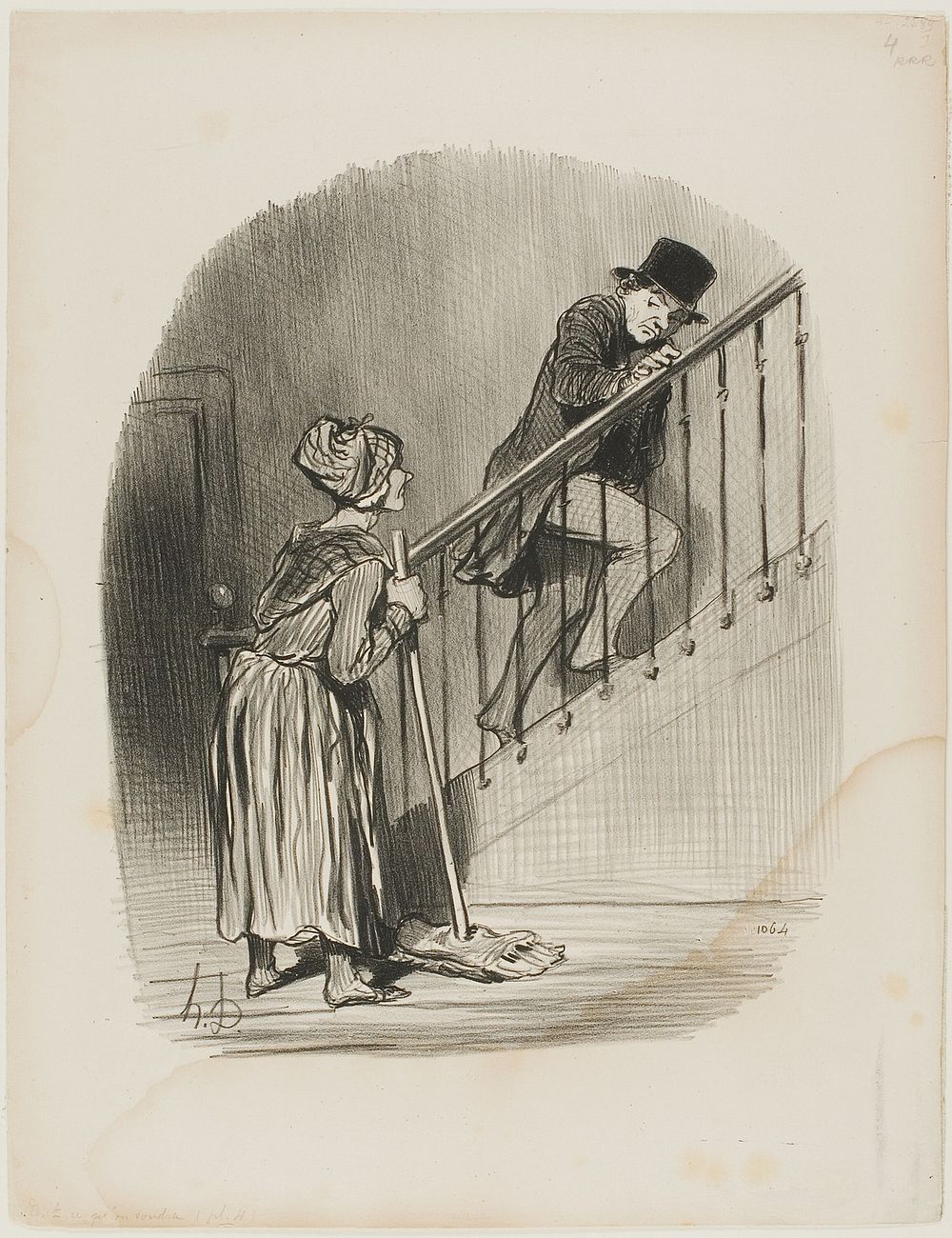 "Is my Wife at home? Yes, monsieur, and your cousin too...," plate 4 from Tout ce qu'on voudra by Honoré-Victorin Daumier