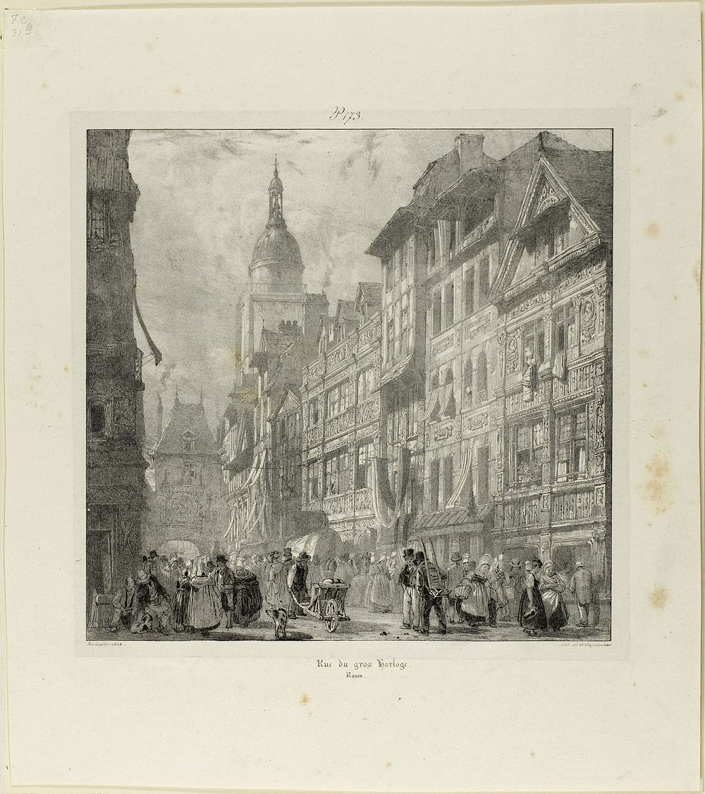 Rue du Gros Horloge by Richard Parkes Bonington