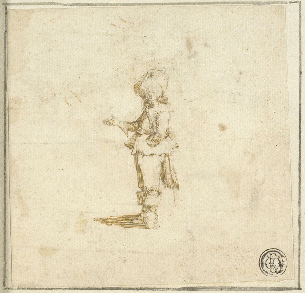 Standing Cavalier, Pointing with Right Hand by Stefano della Bella