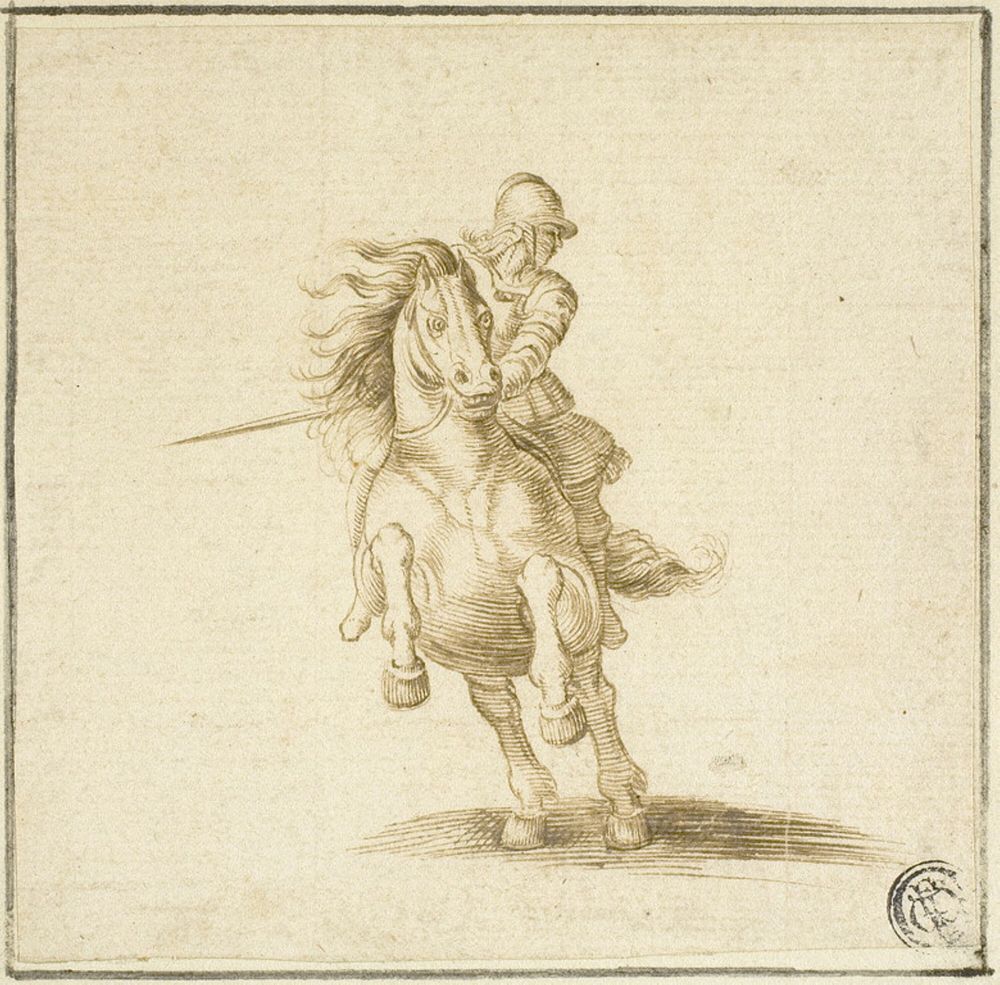 Soldier on Galloping Horse by Stefano della Bella