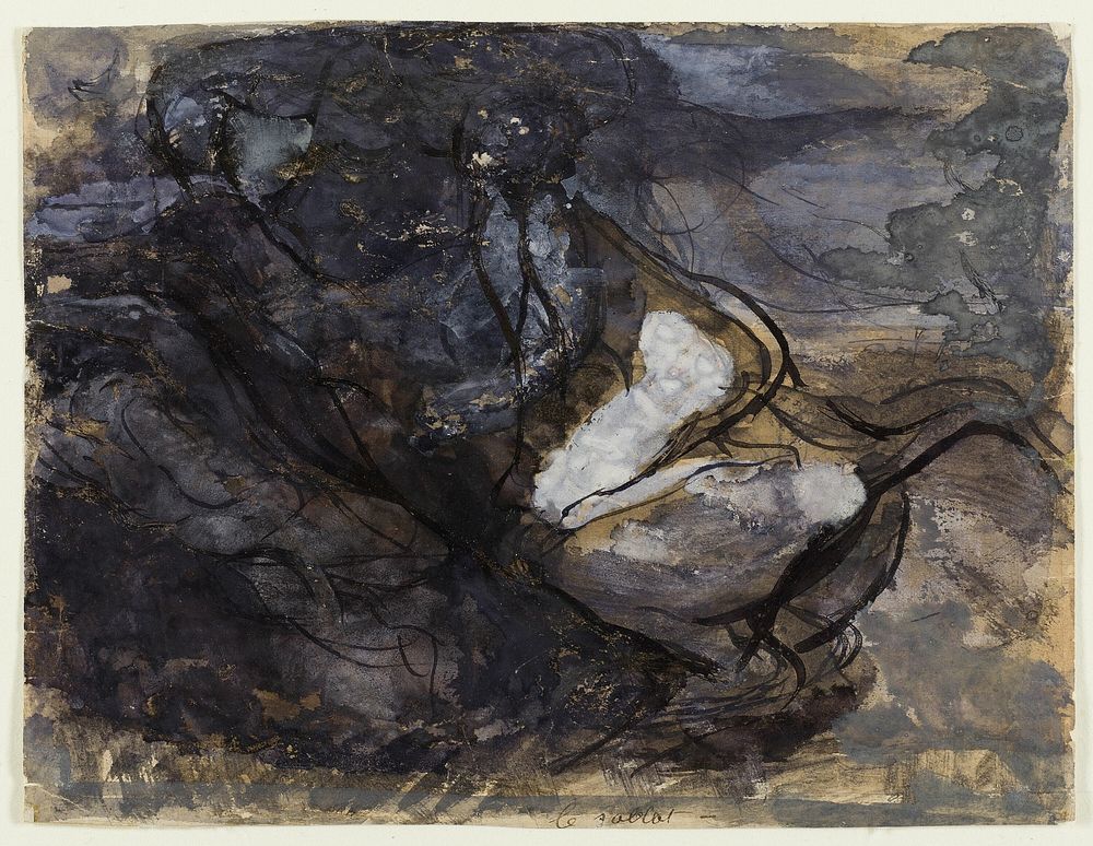 The Witches' Sabbath (recto); Sketches of Centaurs (verso) by Auguste Rodin