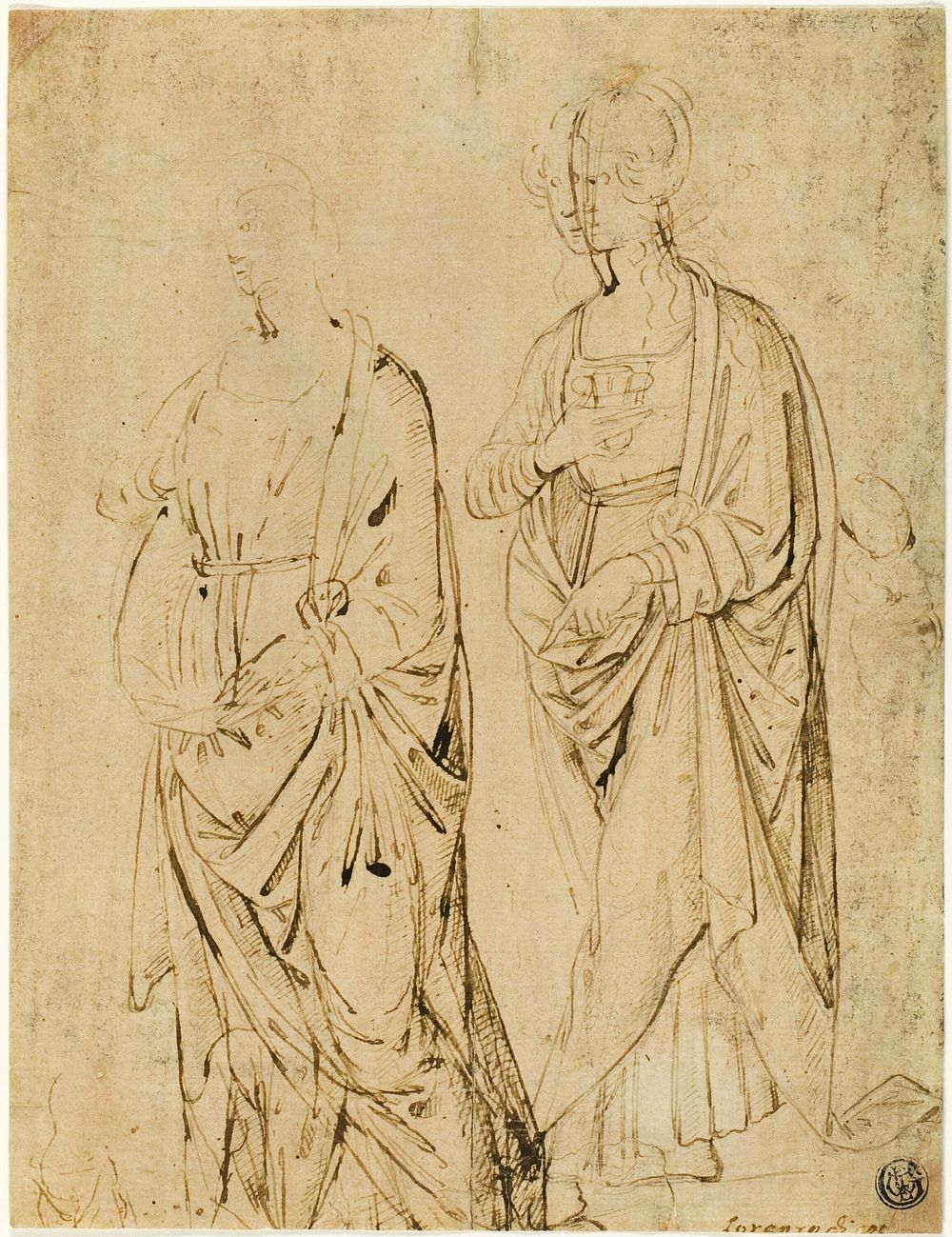 Saint Lucy and a Saint (recto); Alexander the Great in Profile (verso) by Agnolo del Mazziere