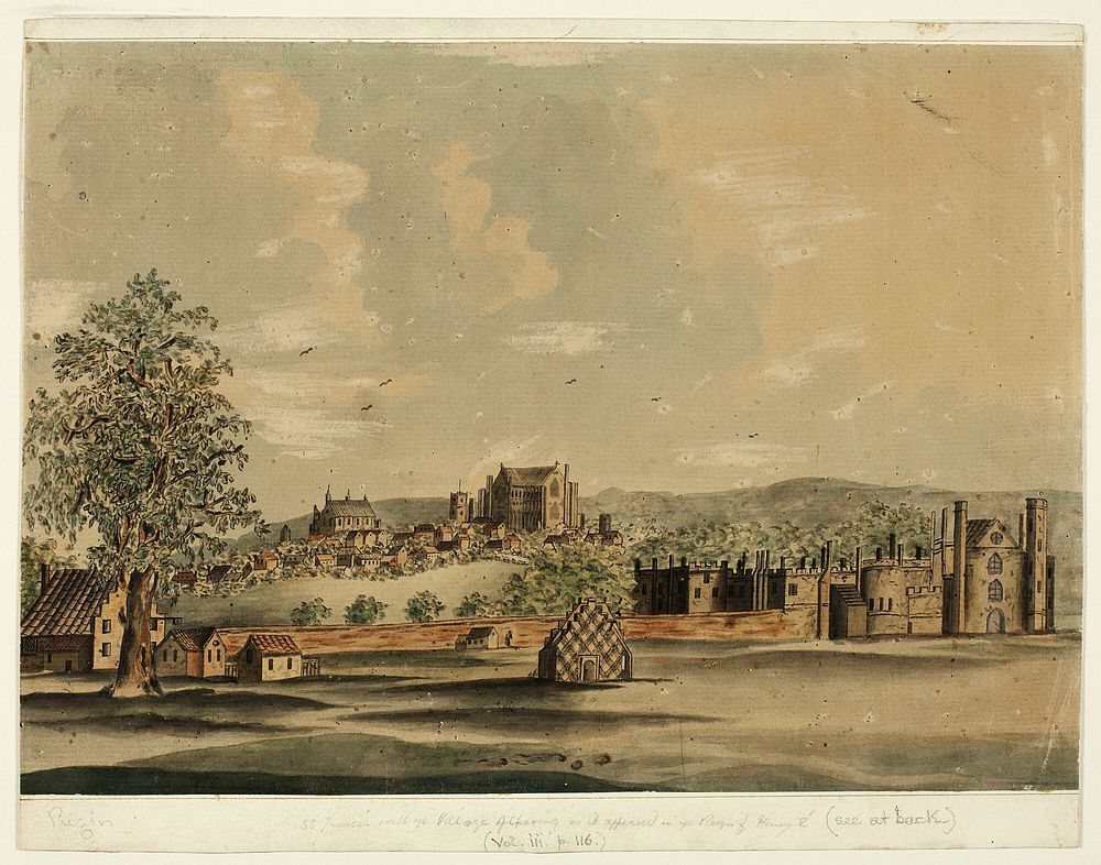St. James's with the Village of Charing as It Appeared in ye Reign of Henry VIII by Augustus Charles Pugin
