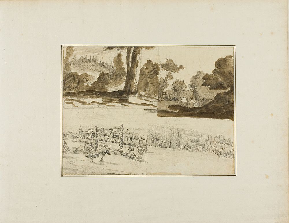 Four Landscapes by Jean Louis André Théodore Géricault