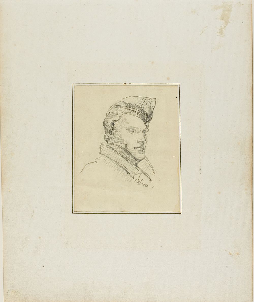 Portrait of a Young Man Wearing a Military Cap by Jean Louis André Théodore Géricault