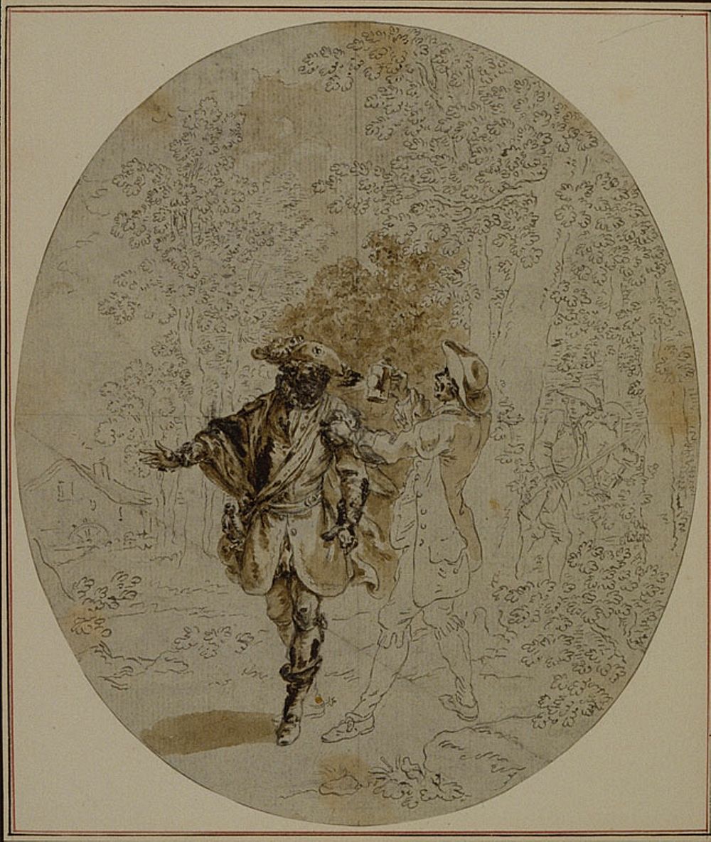 Study for a second edition, never published, of Colle's "La Partie de Chasse de Henri IV", Act II, Scene 11 by Hubert…