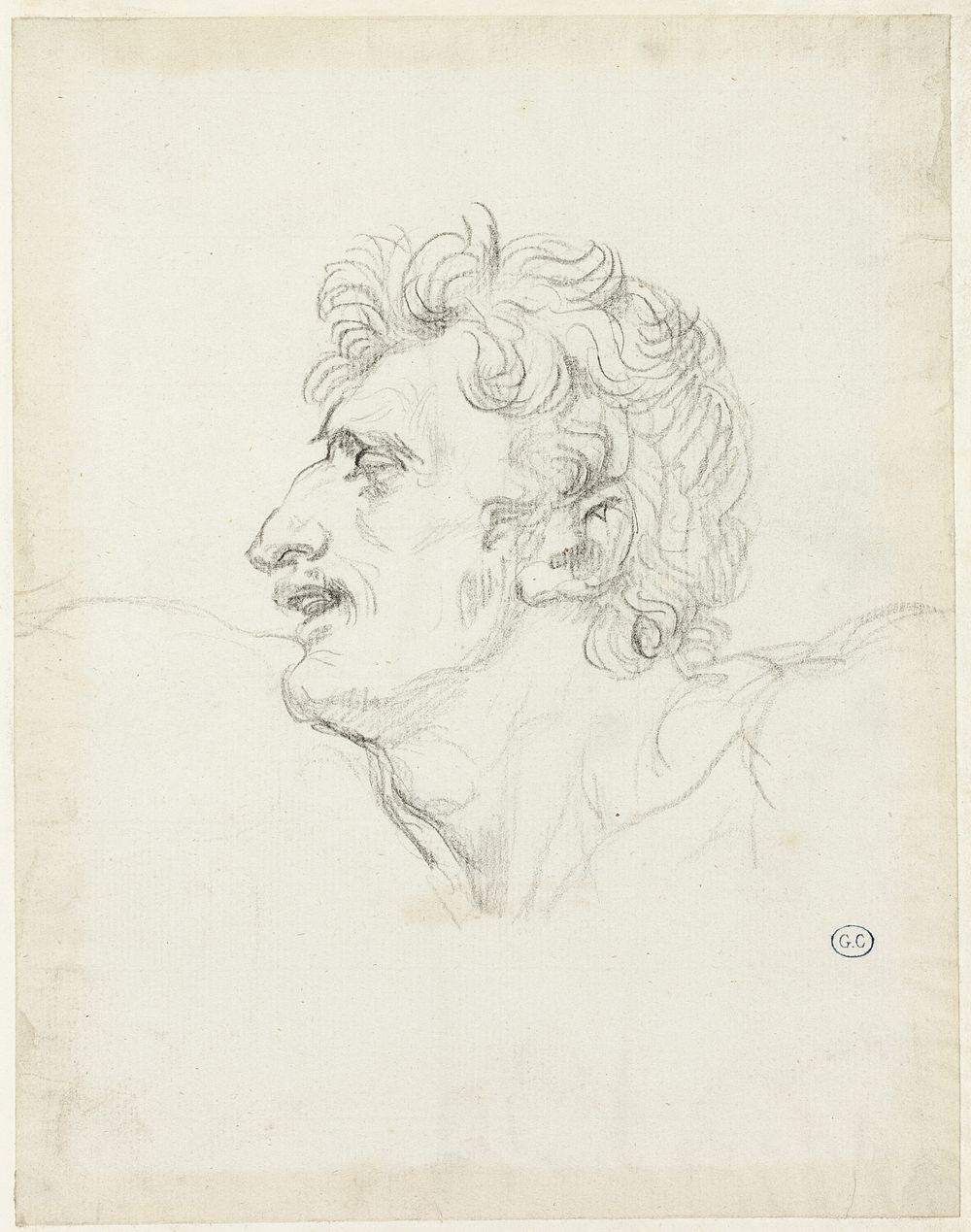 Head of a Man, Left Profile by Jacques Louis David