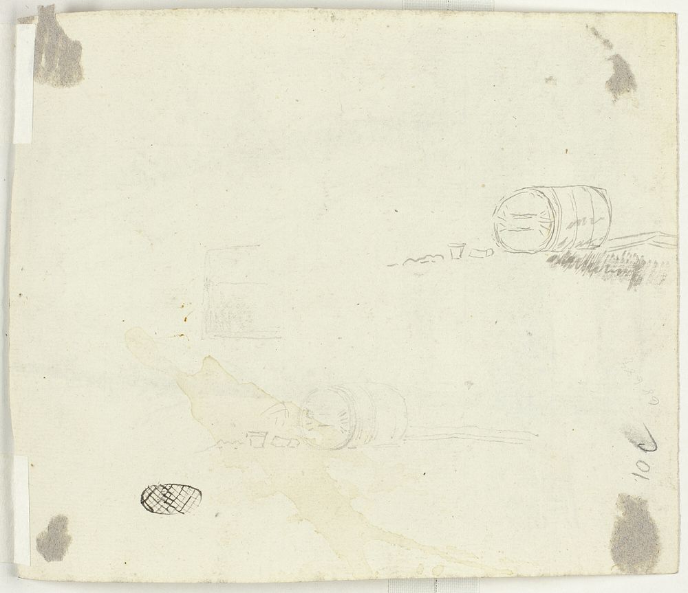 Sketches of a Barrel and Other Objects by Pierre Antoine Mongin