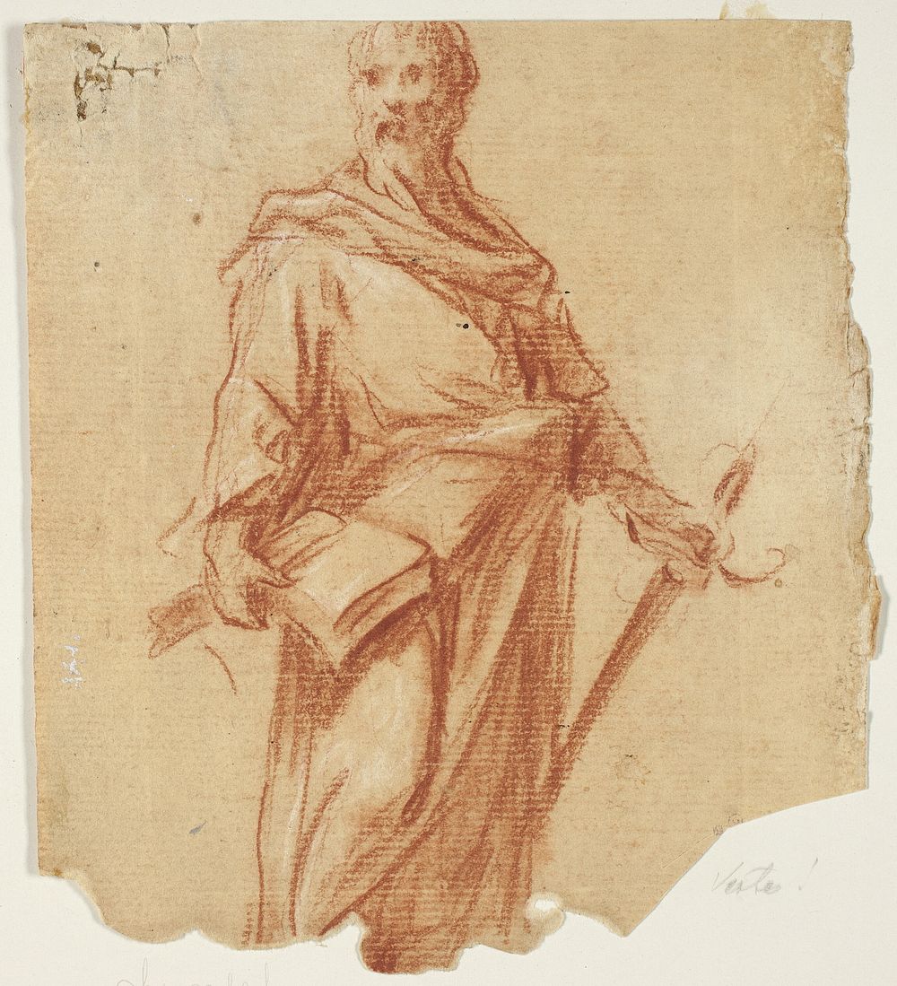 Apostle (recto); Standing Female Figure (verso) by Circle of Carlo Maratti