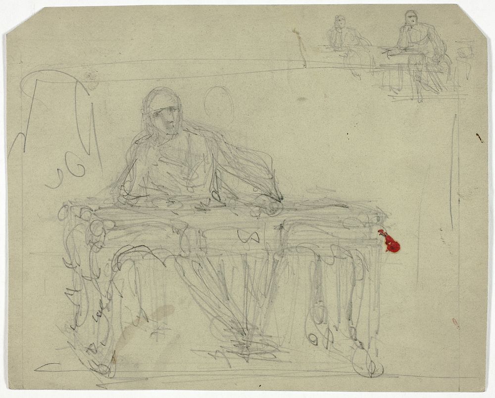 Man at Writing Desk by Style of George Cruikshank