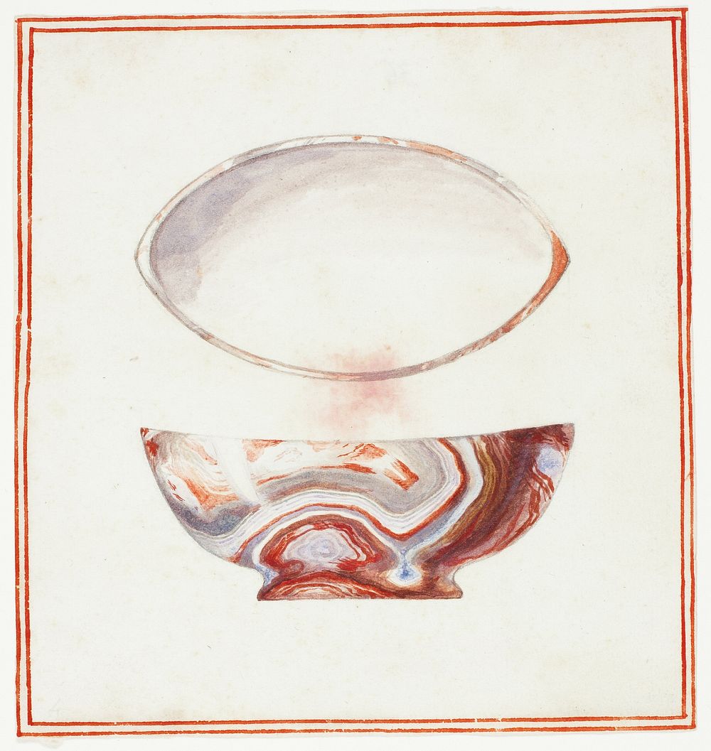 Marbleized Bowl with Cover by Giuseppe Grisoni