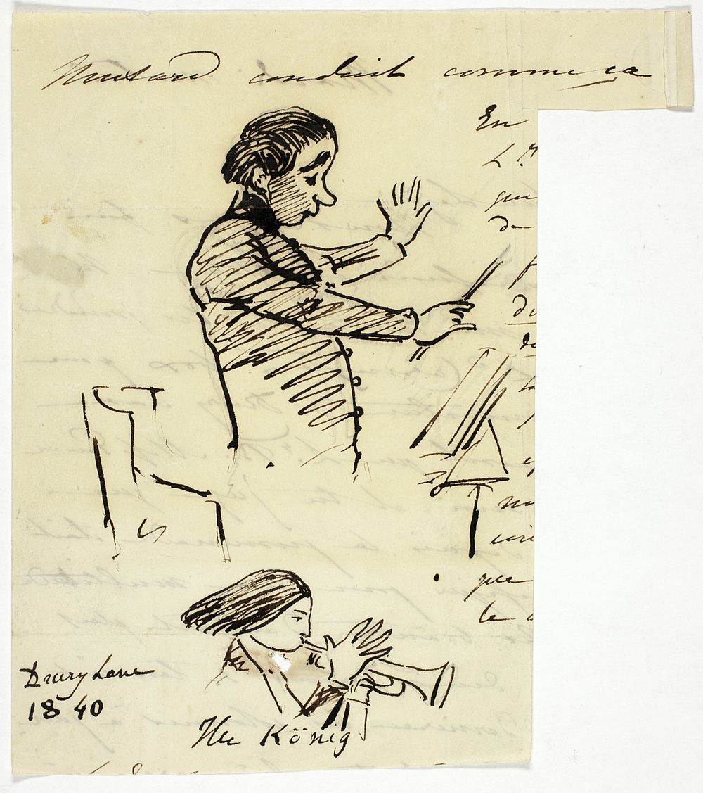 Sketches of Conductor and Trumpet Player by Alfred Edward Chalon