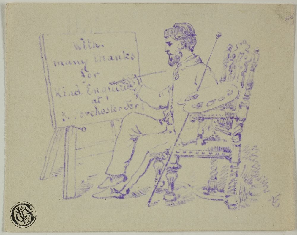Artist Seated at Easel by Nicholas Chevalier