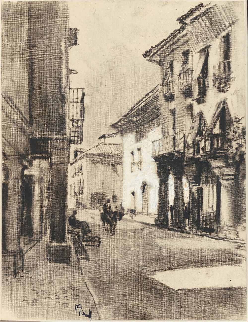 Calle Mayor Alcalá by Joseph Pennell