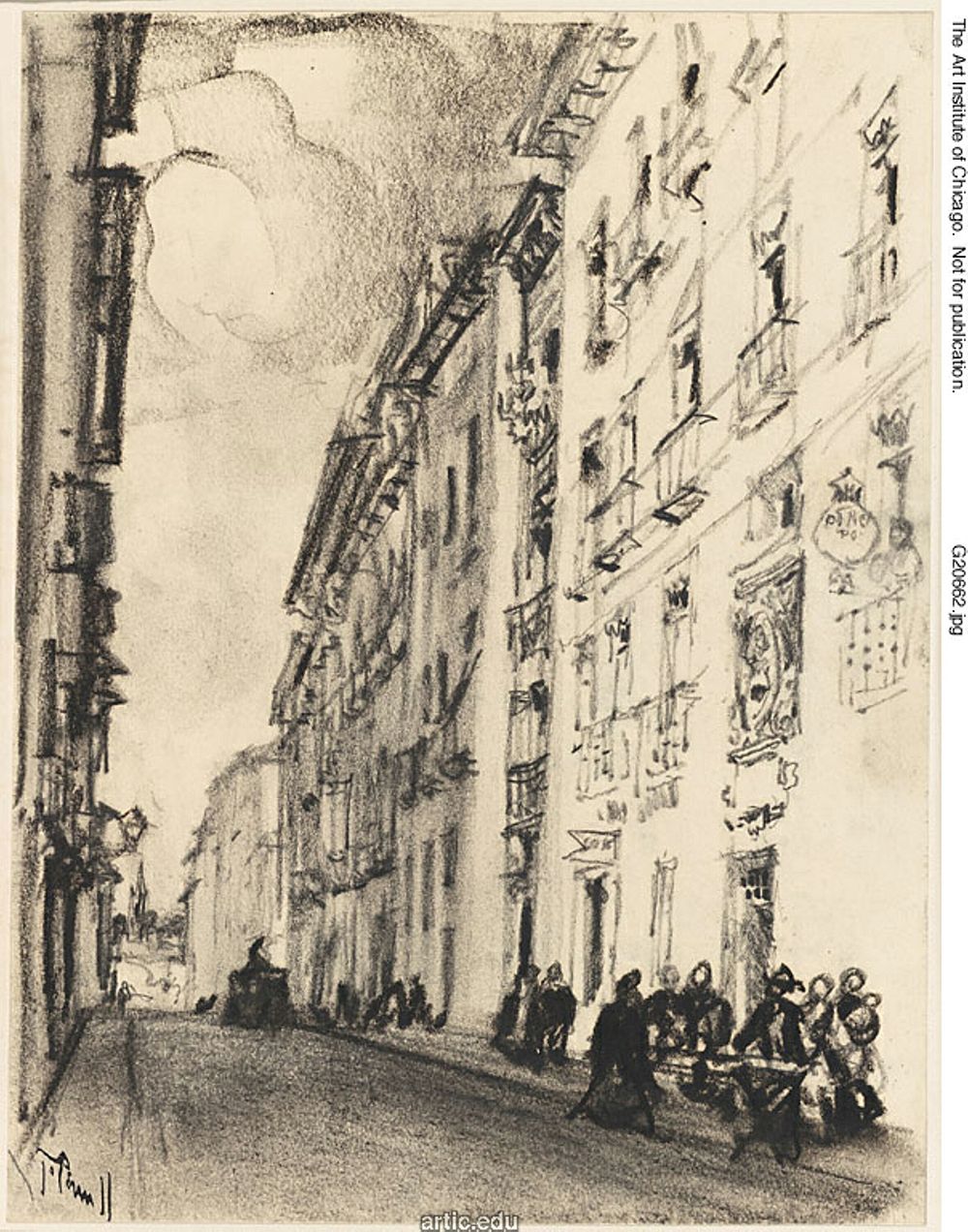 The Street of Cervantés and Lope de Vega, Madrid by Joseph Pennell