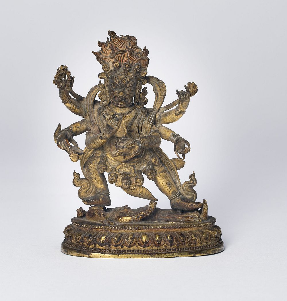Enlightened Protector Mahakala with Six Arms (Shadbhuja) by Tibeto-Chinese