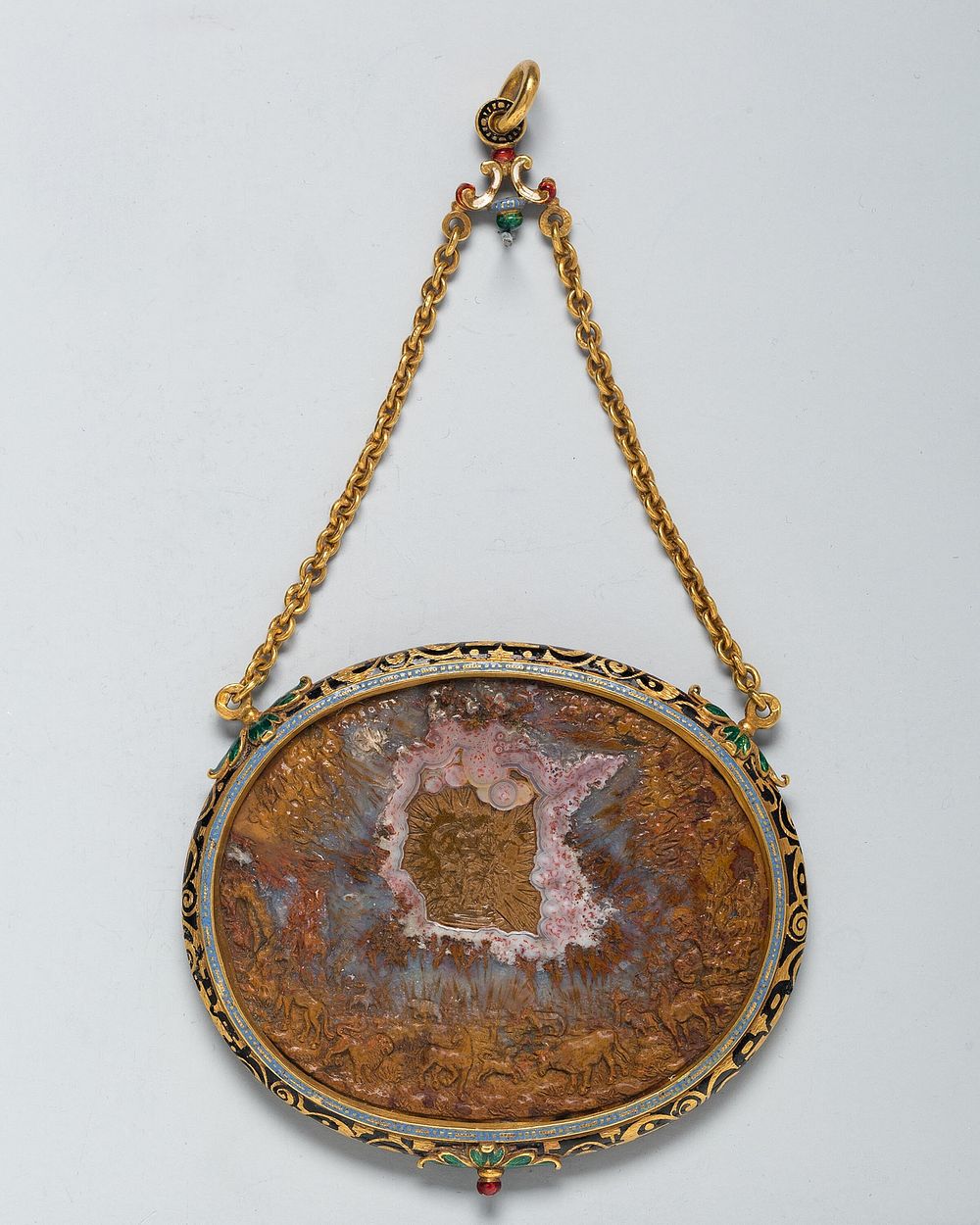 Pendant with a Cameo of Orpheus Charming the Animals by Alessandro Masnago