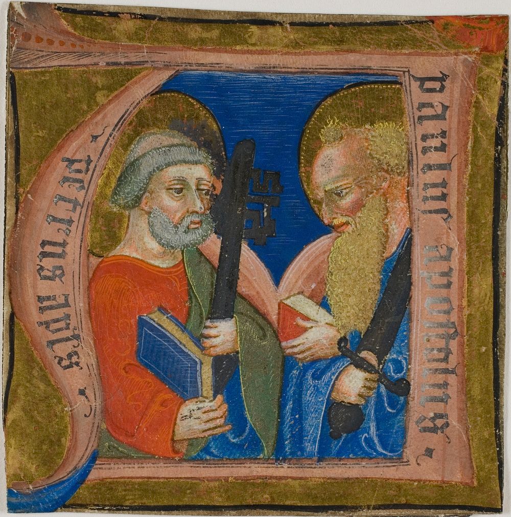 Saints Peter and Paul in a Historiated Initial "N" from a Choirbook