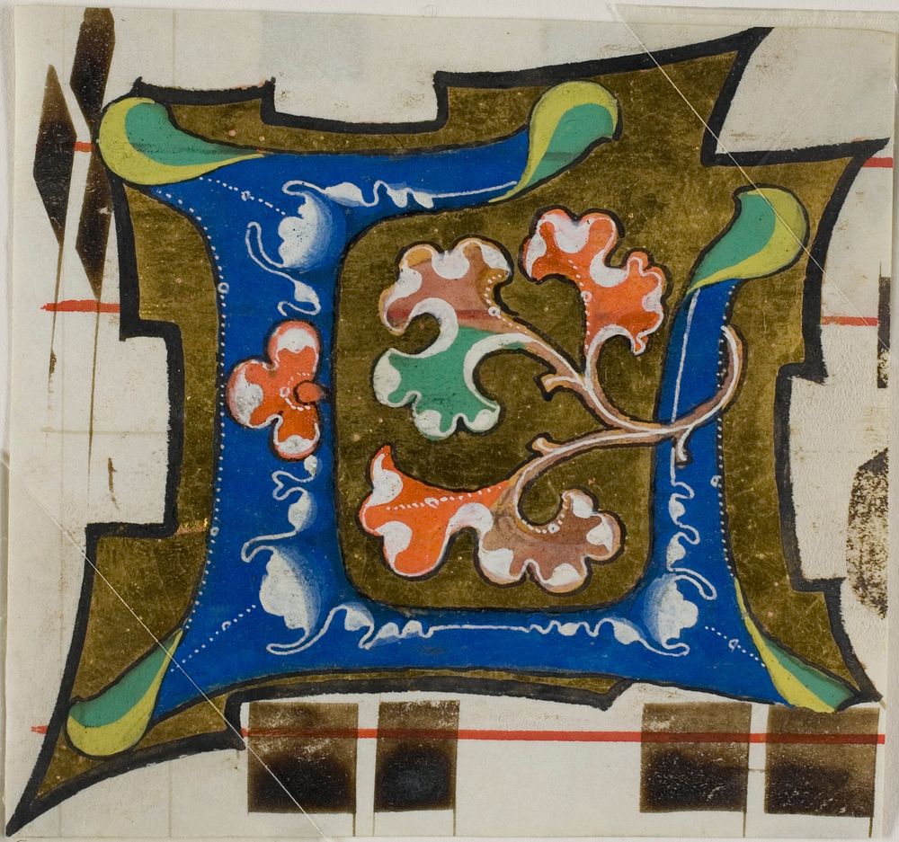 Decorated Initial "L" with Flowers from a Choir Book
