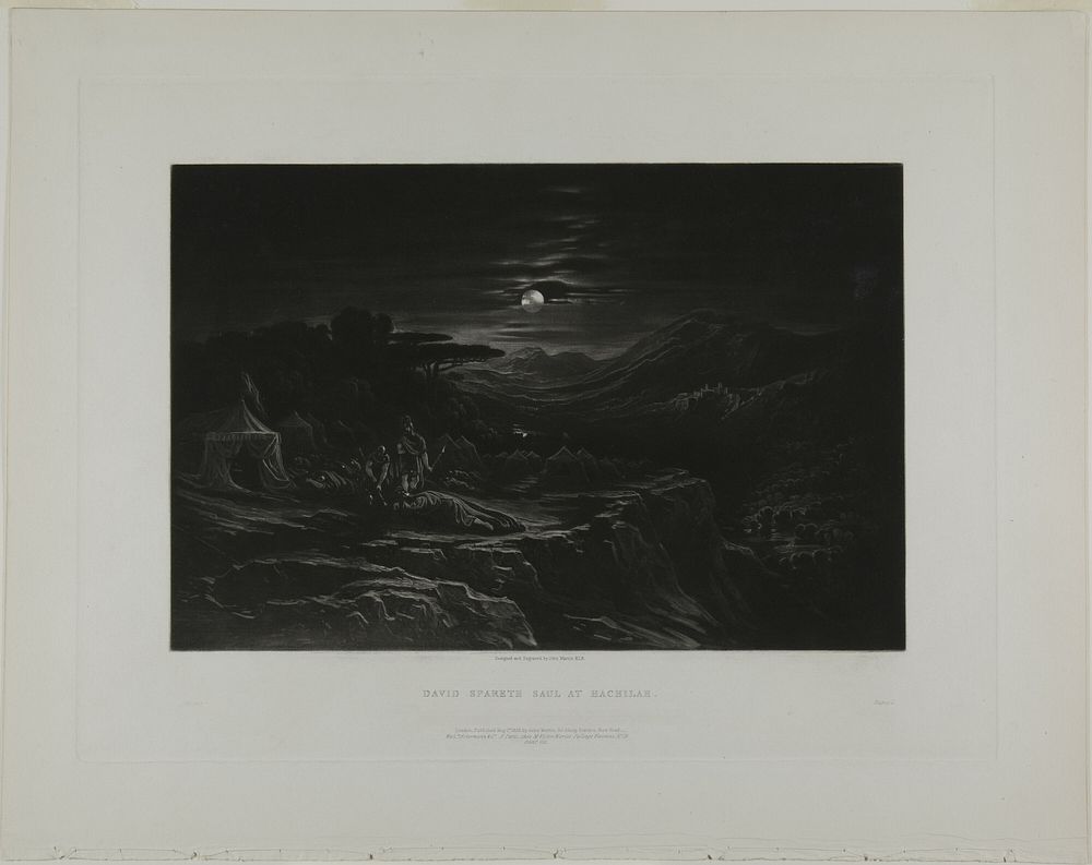 David Spareth Saul at Hachilah, from Illustrations of the Bible by John Martin