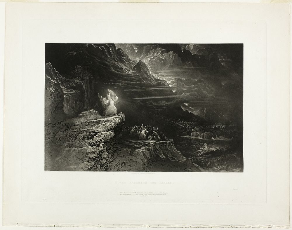 Moses Breaketh The Tables, from Illustrations of the Bible by John Martin