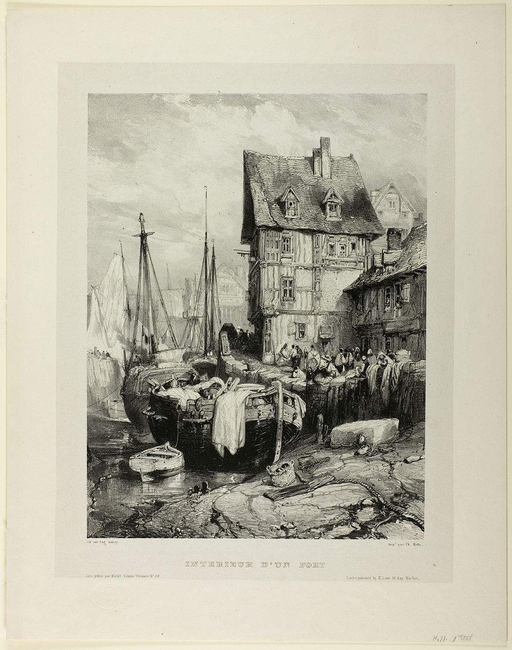 Interior of a Port, plate five from Six Marines by Eugène Isabey