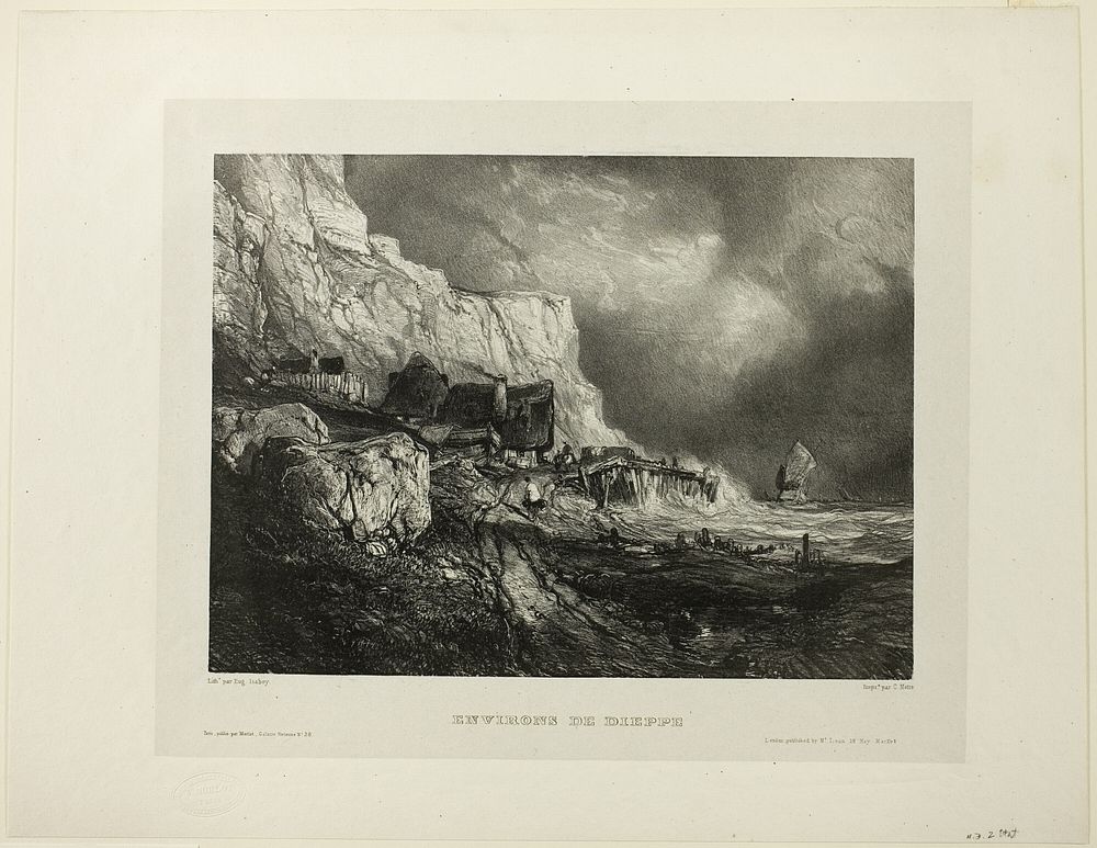 Near Dieppe, plate one from Six Marines by Eugène Isabey