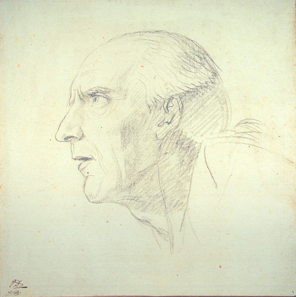 Head of an Old Man in Profile by Jacques Louis David