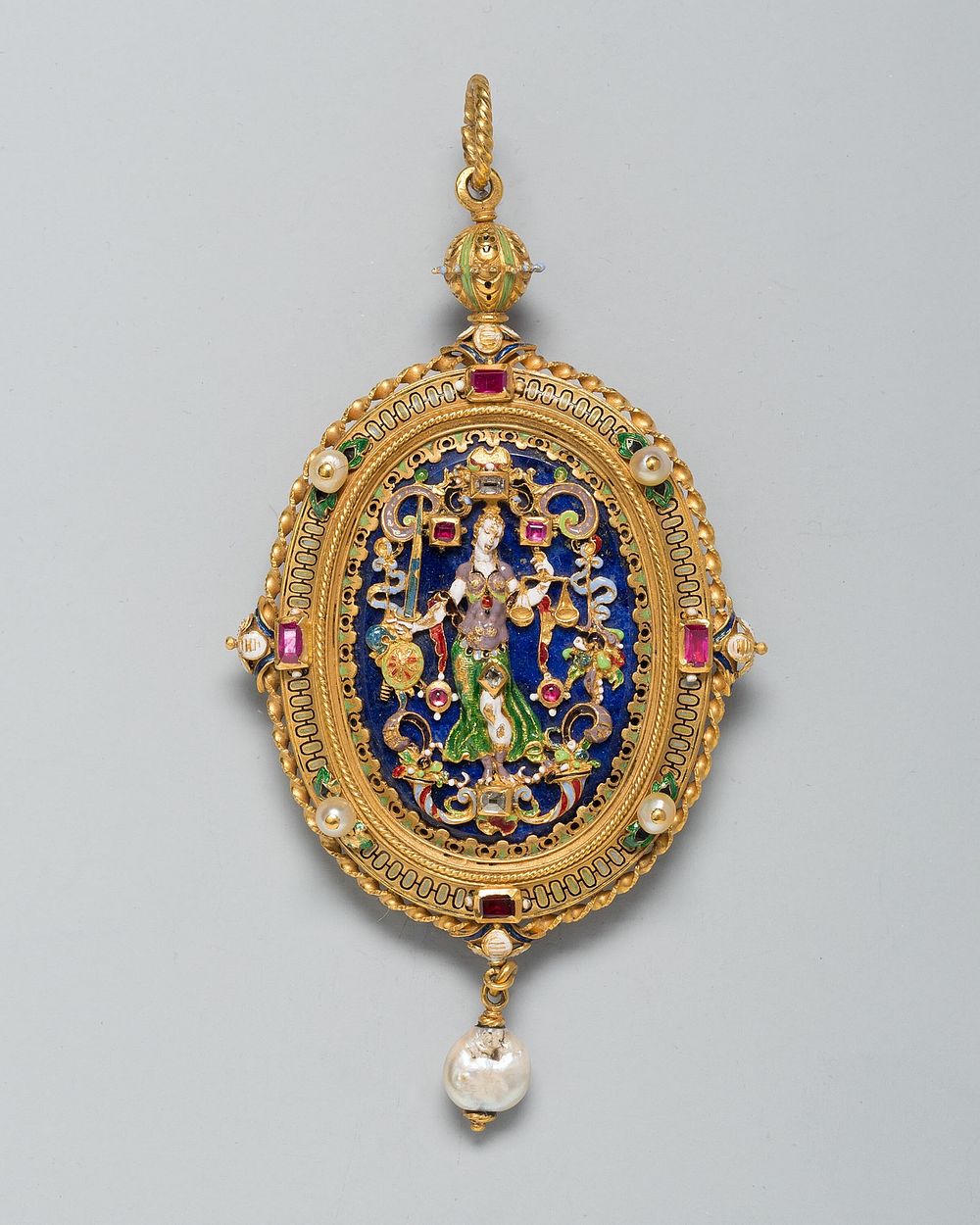 Pendant with Figure of Justice