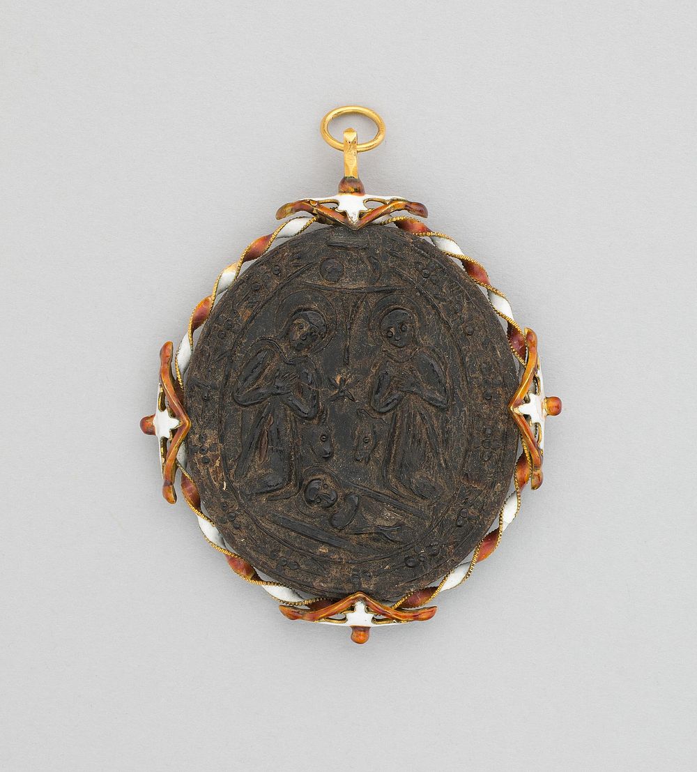 Two-Sided Pendant with Adoration and Baptism of Christ