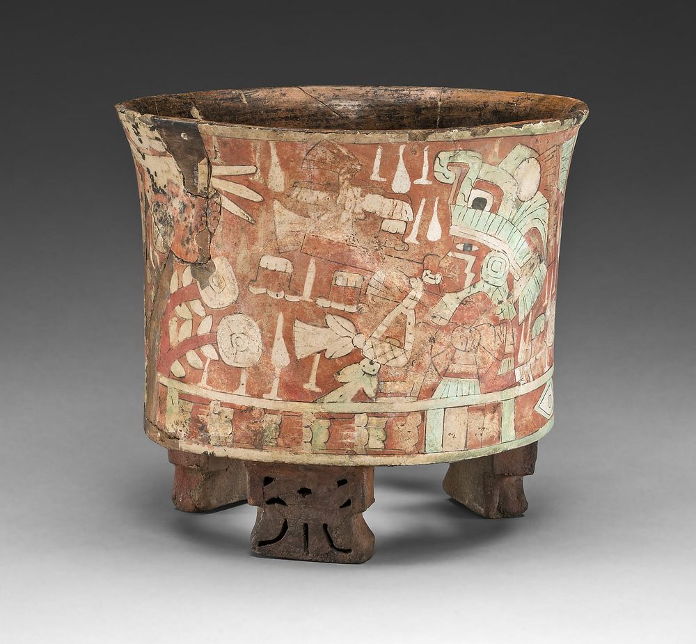 Tripod Vessel with a Blowgunner Scene by Teotihuacan