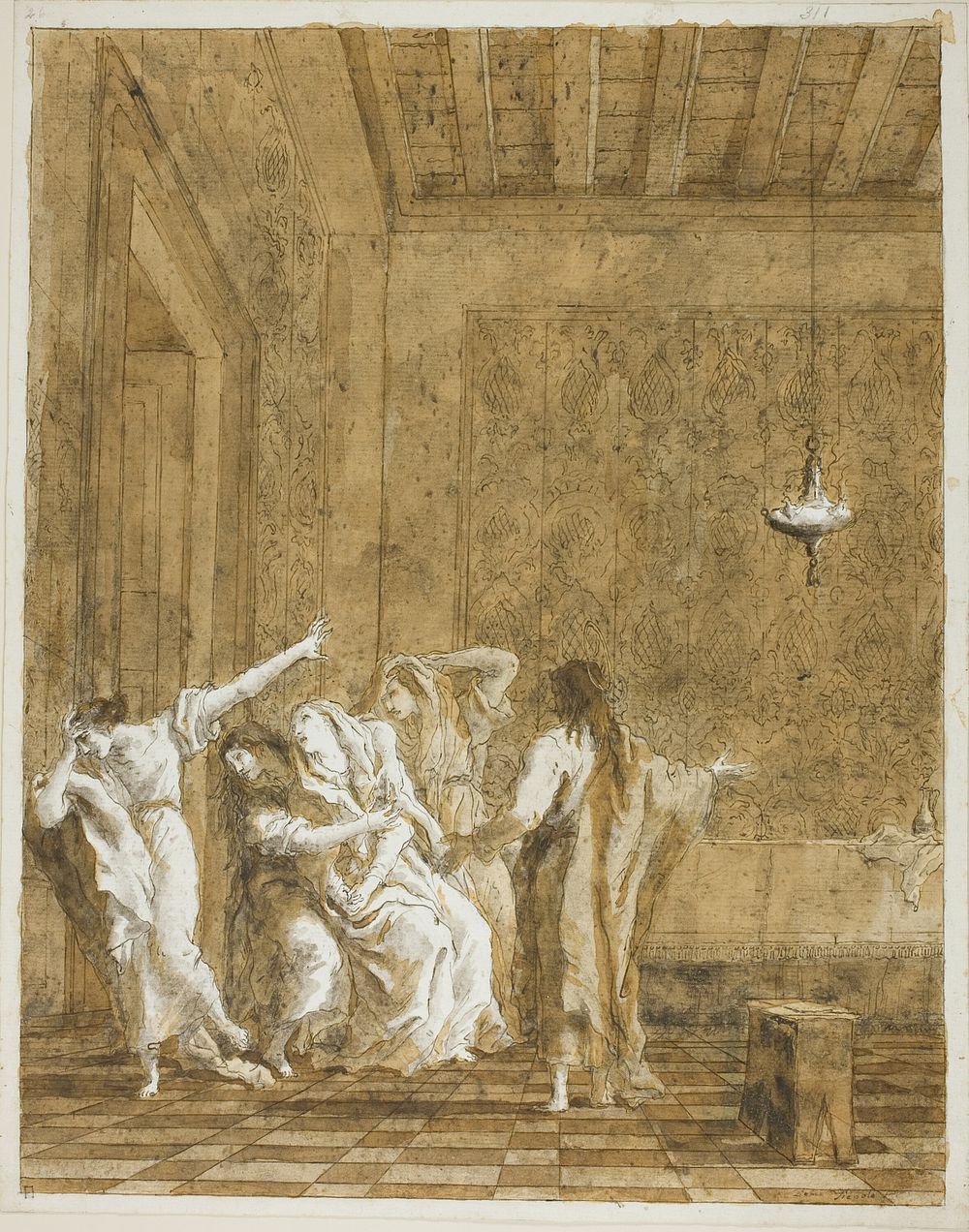 Jesus in the House of Jairus by Giovanni Domenico Tiepolo