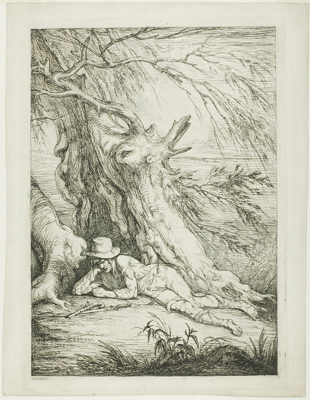 Brigand Lying Under a Tree by Raphael Lamar West