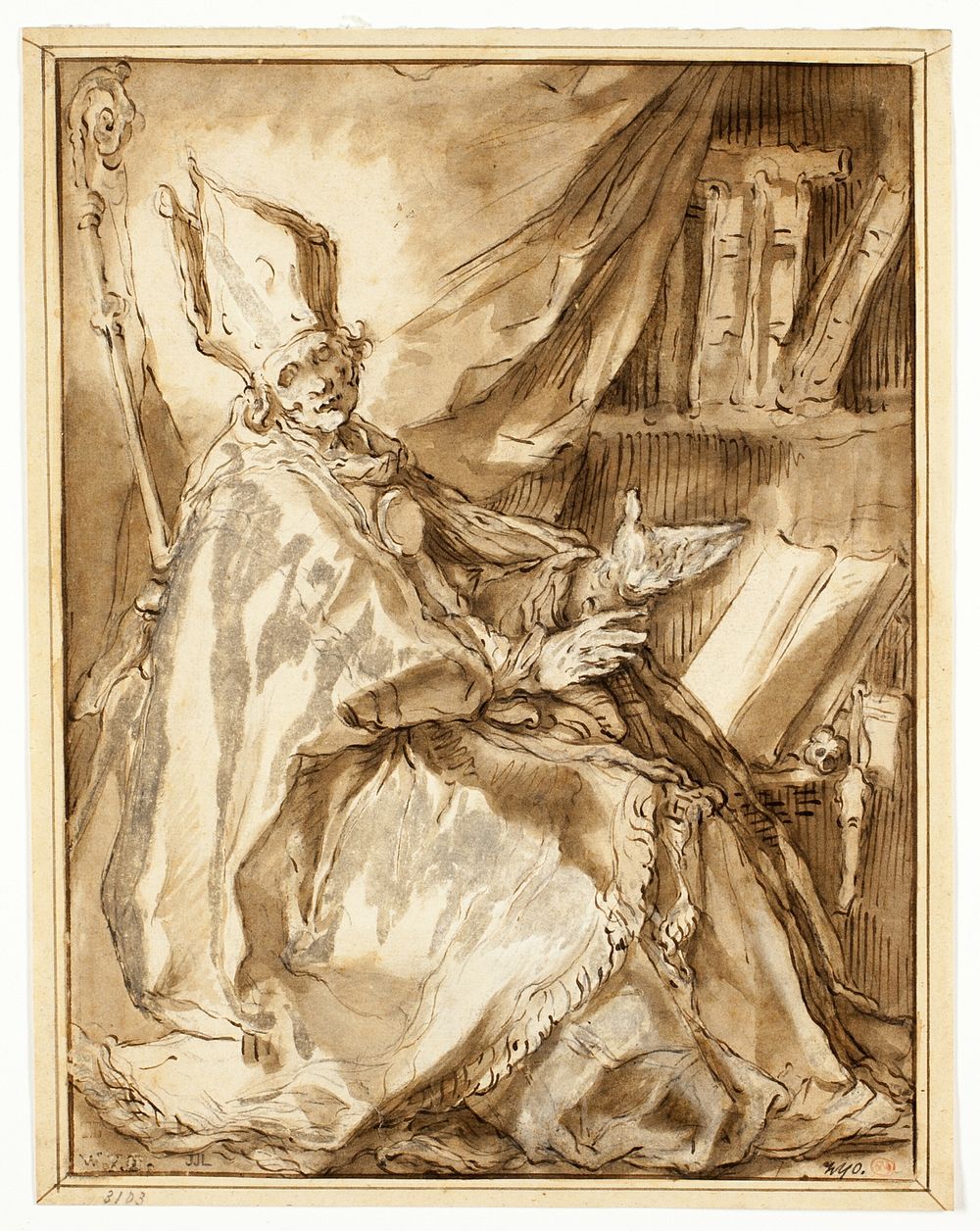 Bishop seated in his Study, seen from his Right Side by Abraham Bloemaert