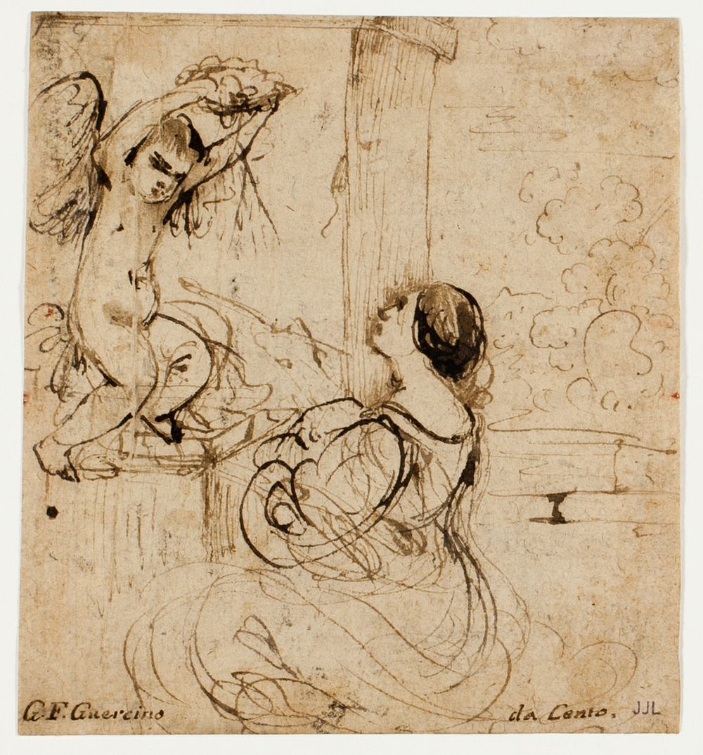 Woman with Putto by Guercino