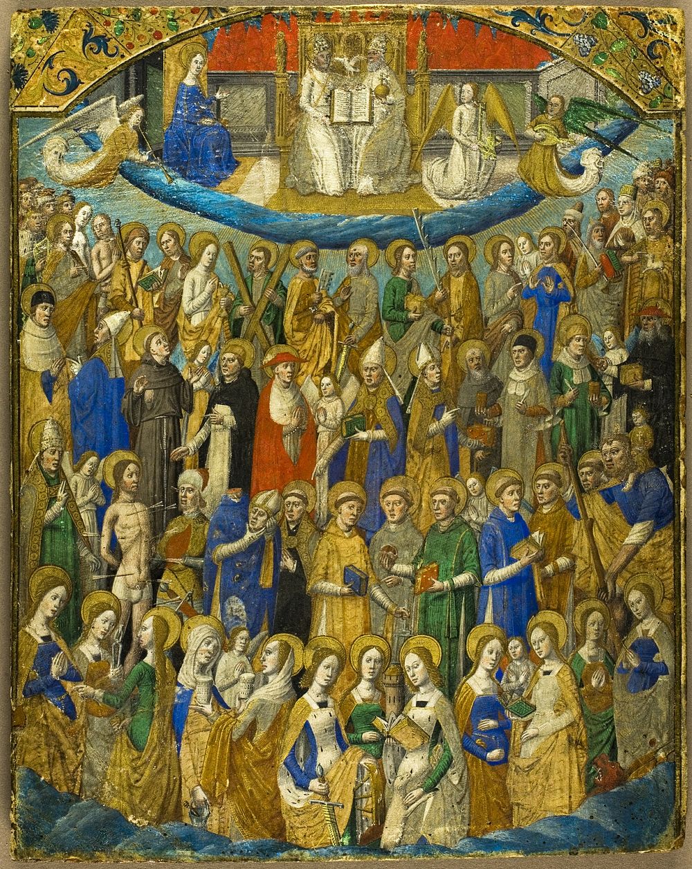 The Trinity and Saints in Paradise, or La Cour Céleste from a volume of "La Cité de Dieu" by St Augustine by Egregius Pictor…