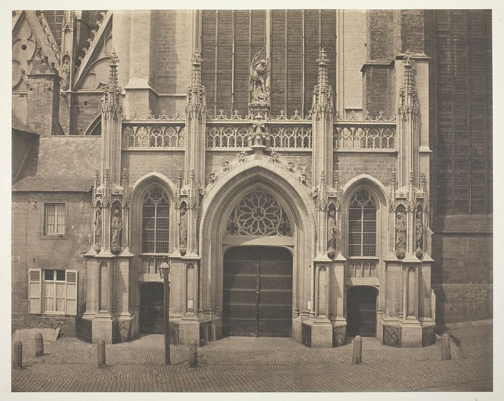 Untitled [South Façade of the Transept of St Michael’s and St Gudula Cathedral in Brussels, Belgium] by Bisson Frères