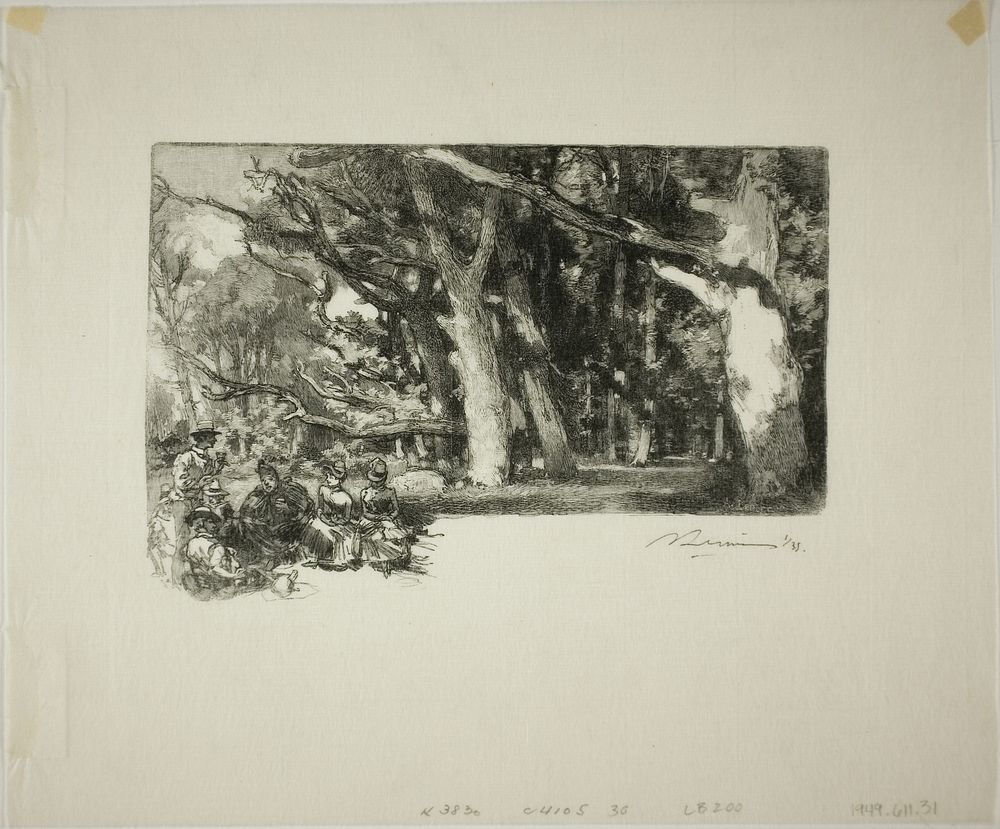 Noon, Under the Trees by Louis Auguste Lepère