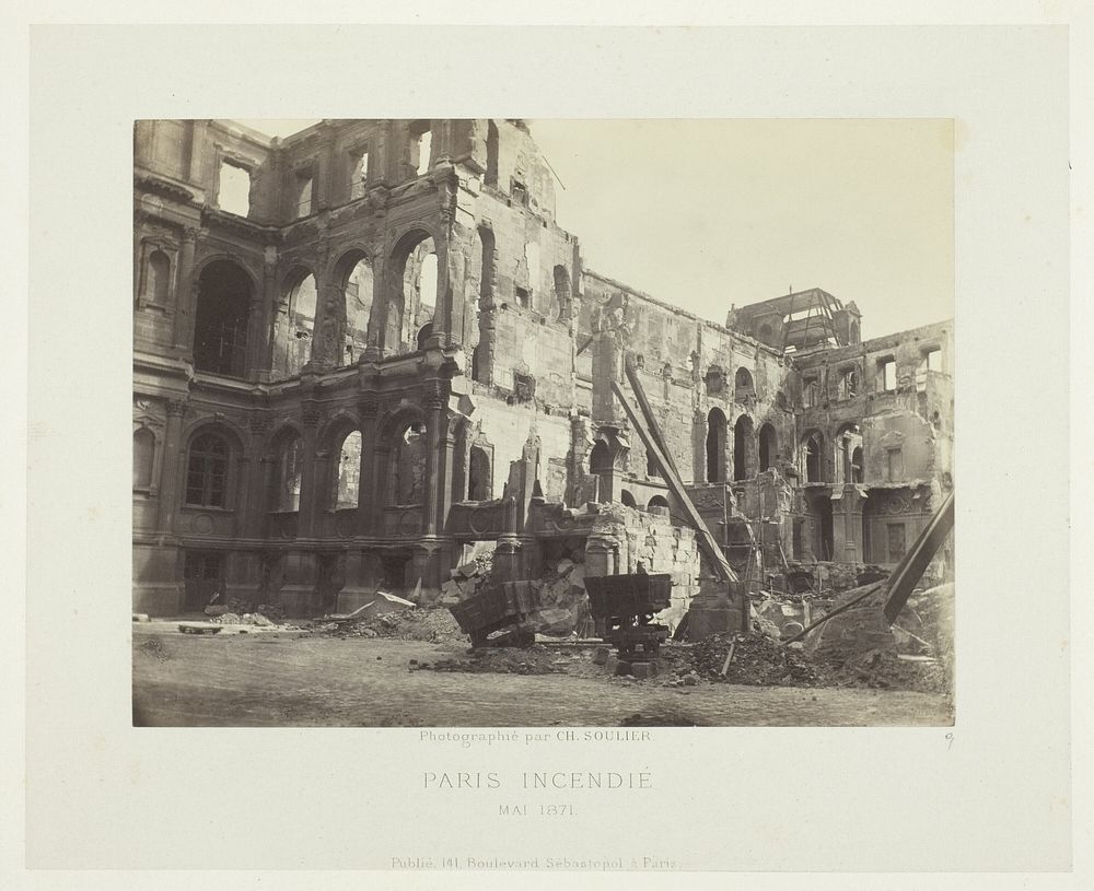 Paris Fire (Court of Honor at City Hall), from the series "Paris Incendié" by Charles Soulier