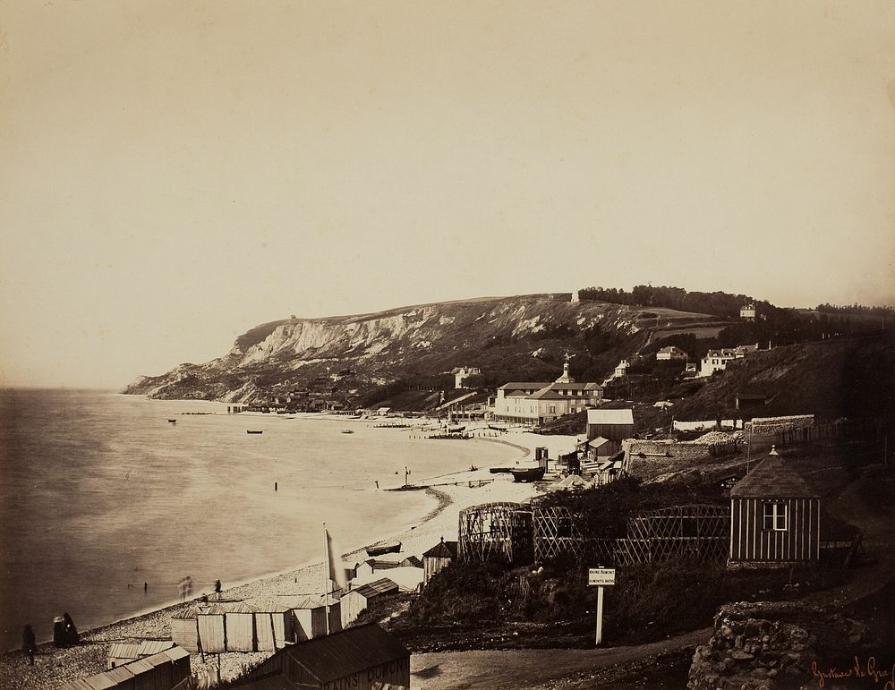 The Beach at Sainte-Adresse, with the Dumont Baths by Gustave Le Gray