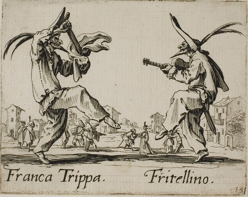 Franca Trippa - Fritellino, plate 23 from Balli di Sfessania by Jacques Callot