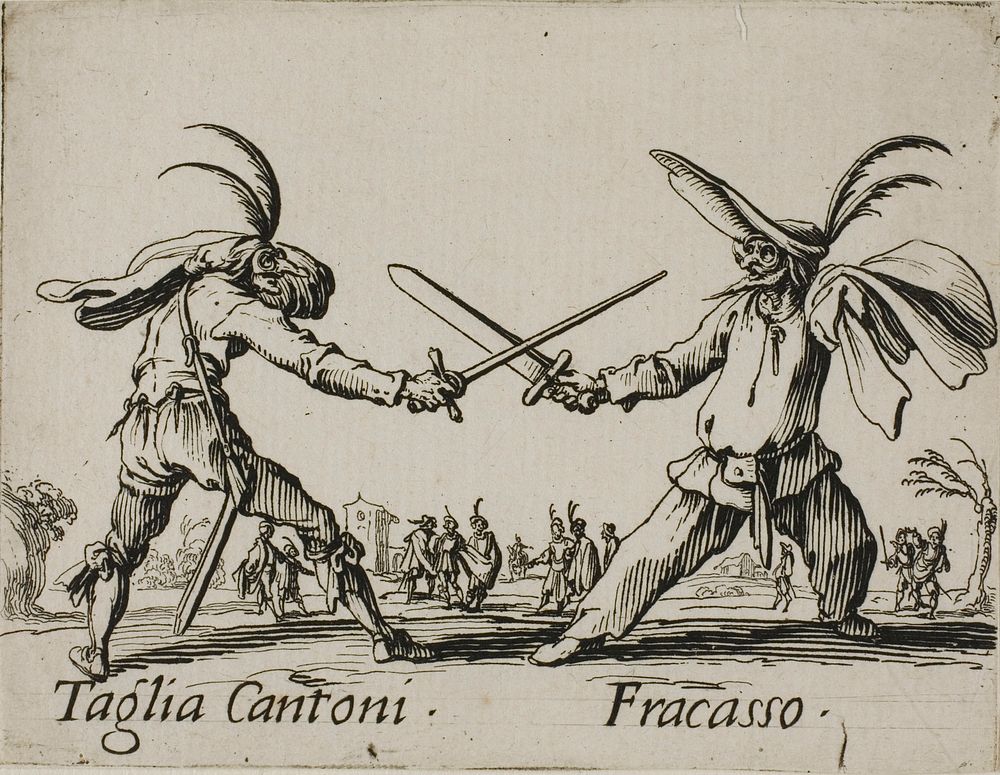 Taglia Cantoni - Fracasso, plate 24 from Balli di Sfessania by Jacques Callot