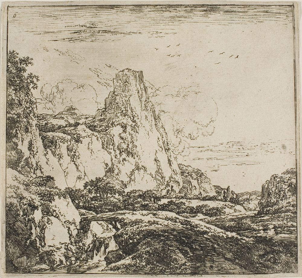 The Little Bridge near the Rock, from the series Set of Landscapes by Herman Naijwincx