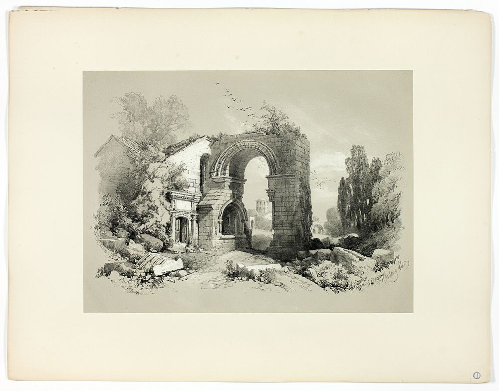 Aliscamps, W. Arles, from Picturesque Selections by James Duffield Harding