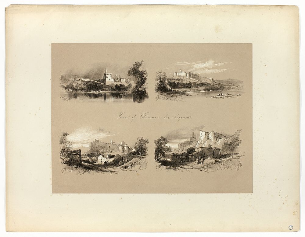 Views of Villenueve les Avignon, from Picturesque Selections by James Duffield Harding