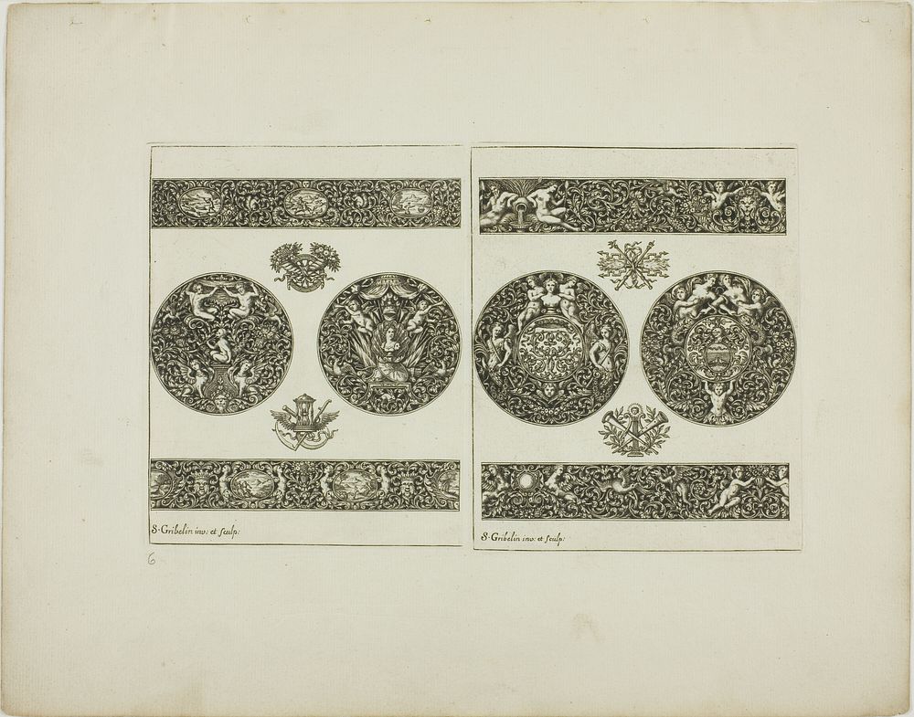 Plate Six, from Book of Ornament by Simon Gribelin, II